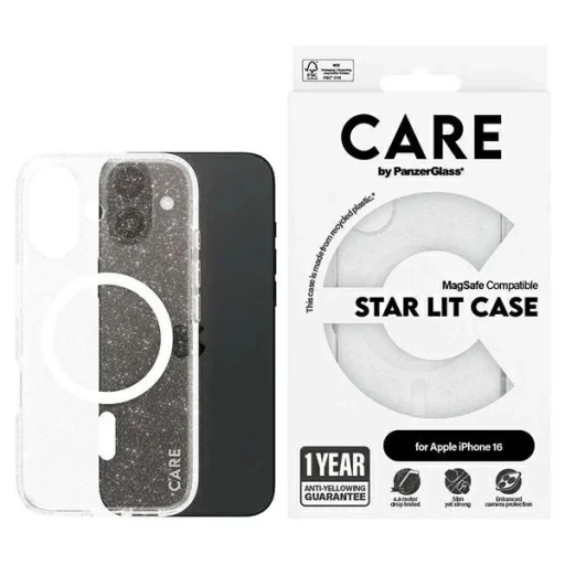 CARE by PanzerGlass Flagship Star Lit tok iPhone 16 6.1" fehér/fehér MagSafe 1341 - 1