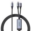 2 az 1-ben kábel Joyroom speedy series SA21-1T2 USB-C - USB-C / Lightning 100W 1,5m fekete