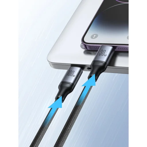2 az 1-ben kábel Joyroom speedy series SA21-1T2 USB-C - USB-C / Lightning 100W 1,5m fekete - 3
