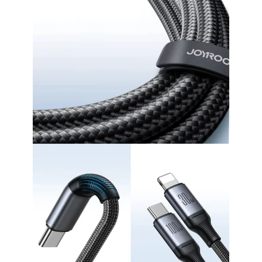 2 az 1-ben kábel Joyroom speedy series SA21-1T2 USB-C - USB-C / Lightning 100W 1,5m fekete - 7