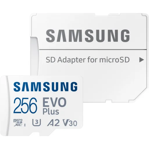 microSDXC Memóriakártya Samsung Evo Plus adapterrel, 256GB, Class 10 / UHS-1 U3 MB-MC256SA/EU - 1