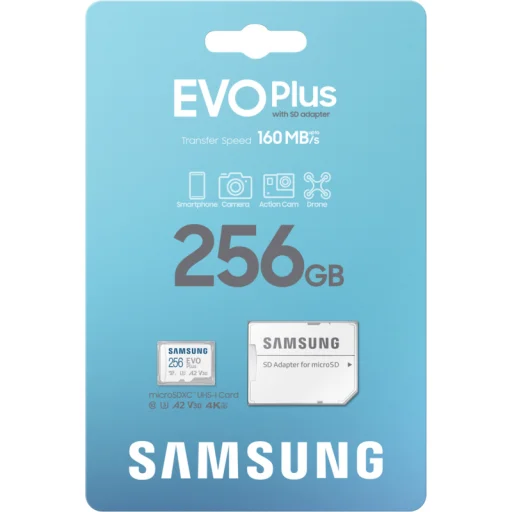 microSDXC Memóriakártya Samsung Evo Plus adapterrel, 256GB, Class 10 / UHS-1 U3 MB-MC256SA/EU - 4