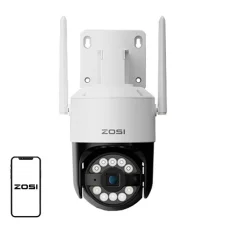 IP Kültéri Kamera ZOSI C296 WiFi Pan Tilt 8MP Duál IP66 32GB microSD kártyával