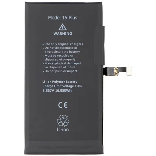 Akkumulátor Apple iPhone 15 Plus készülékhez, integrált BMS flexszal (nincs szükség ponthegesztésre) - 1