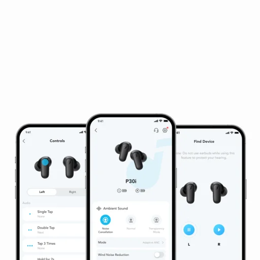 Anker - Vezeték nélküli fülhallgató SoundCore P30i (A3959311) - TWS, zajszűrés, Bluetooth 5.4, érintésvezérlés, IP54 - Fekete - 5