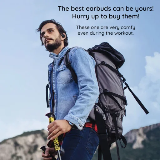 Havit - Vezeték nélküli fülhallgató (OWS914) - mikrofonnal, Bluetooth 5.3, valódi vezeték nélküli sztereó, ENC, USB-C, 500mAh - Bézs - 6