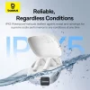 Baseus - Vezeték nélküli fülhallgató Bowie E20 (A00069700223-00) - Bluetooth 5.3, valódi vezeték nélküli, 2 ENC mikrofon, erőteljes mélyhang, IPX5 - Fehér thumbnail