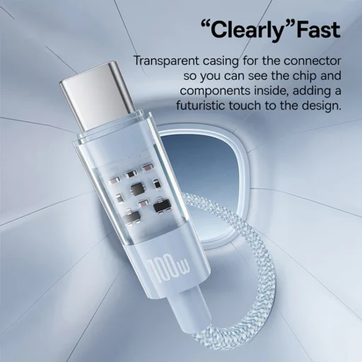 USB-C to Lightning, Gyors töltés 20W, 2m - Galaxy Blue Baseus - Data Cable Gem (P10373001311-01) - 6