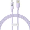 Baseus Data Cable Gem USB Type-C csatlakozóval, Szuper Gyors Töltés 100W, 2m - Nebula Purple thumbnail