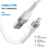 Lito - Adatkábel (LD02) - USB-ről Lightning-re Gyors Töltés 60W, Gubancmentes, 1,2 m - Fehér thumbnail