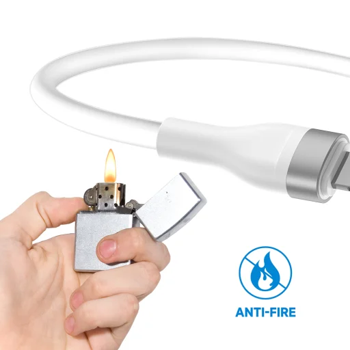 Lito - Adatkábel (LD02) - USB-ről Lightning-re Gyors Töltés 60W, Gubancmentes, 1,2 m - Fehér - 3