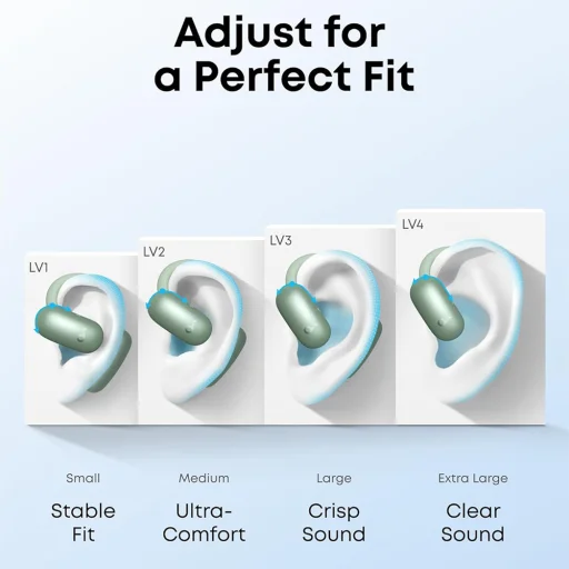 Anker - Vezeték nélküli fülhallgató SoundCore AeroFit 2 (A3874G11) - Sporthoz, mikrofonnal, Bluetooth, vízálló, nagy felbontású - Fekete - 6