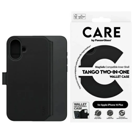 CARE by PanzerGlass Feature Tango 2in1 Wallet MagSafe tok iPhone 16 Plus - Fekete - 1