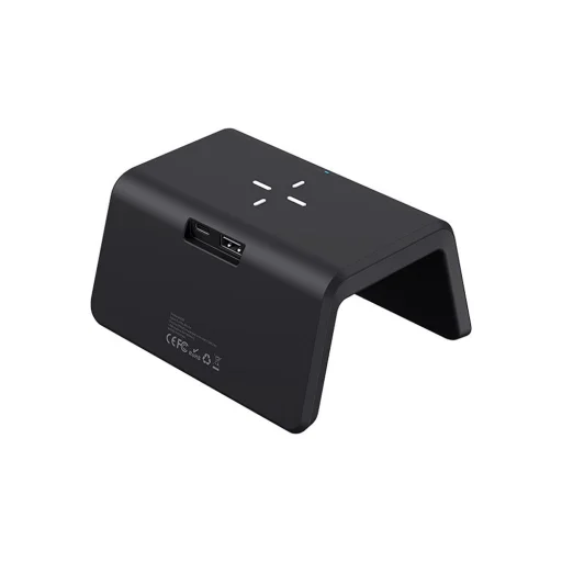 Havit - Asztali Telefon Vezeték nélküli Töltő (W320) - Digitális Órával, RGB LED Fénnyel, 15W - Fekete - 5