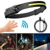 LED headlamp with IPX4 motion sensor USB-C 1200 mAh - black thumbnail