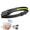 LED headlamp with IPX4 motion sensor USB-C 1200 mAh - black thumbnail