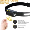 LED headlamp with IPX4 motion sensor USB-C 1200 mAh - black thumbnail