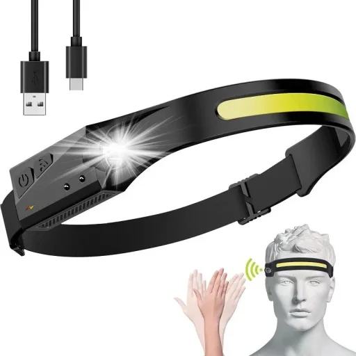 LED headlamp with IPX4 motion sensor USB-C 1200 mAh - black - 4