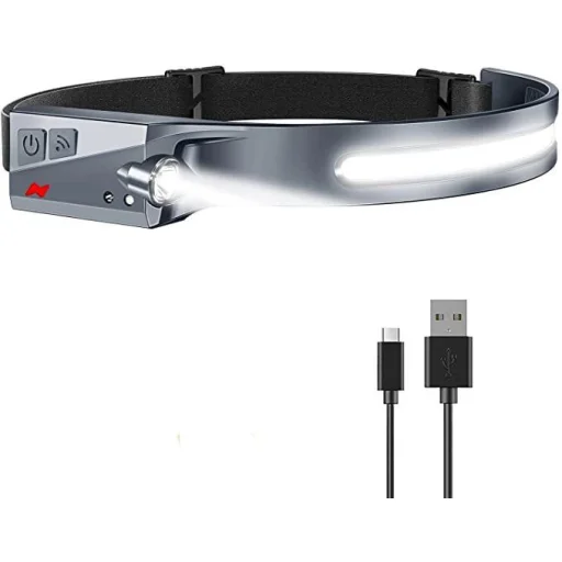 LED headlamp with IPX4 motion sensor USB-C 1200 mAh - black - 7
