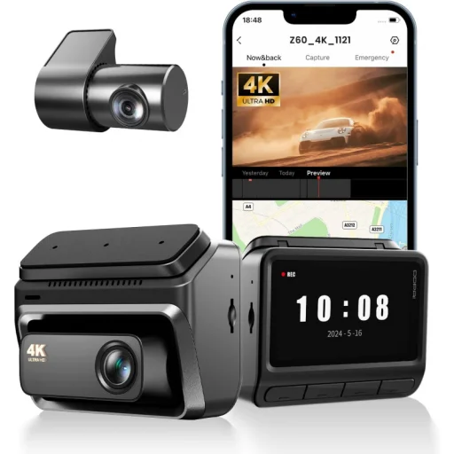 Dash + Hátsó Kamera DDPAI Z60 Duál-Csatornás, 4K, Wi-Fi, 3 hüvelykes LCD, Fekete - 2