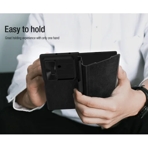  Samsung Galaxy Z Fold 7 Barna Nillkin Qin Book PRO Pen Slot tok - 5