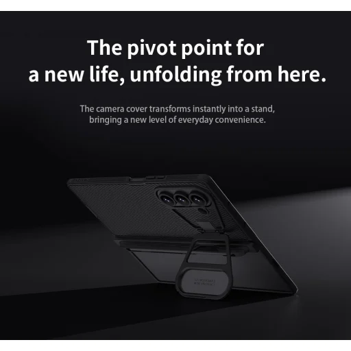  Samsung Galaxy Z Fold 7 Fekete Nillkin CamShield Prop Mágneses Tolltartó tok - 7