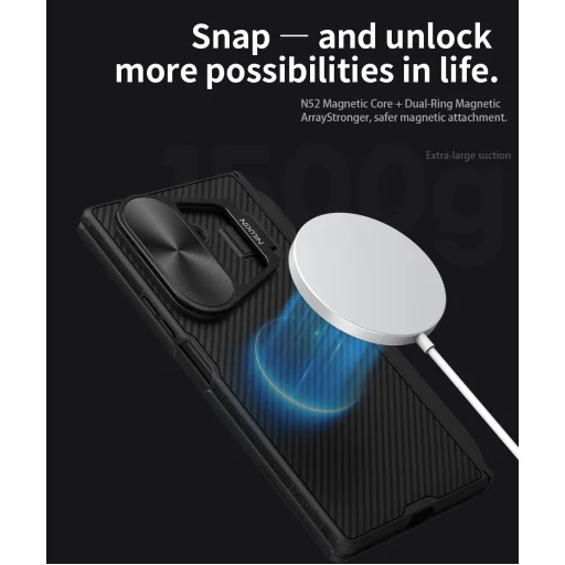  Samsung Galaxy Z Fold 7 Fekete Nillkin CamShield Prop Mágneses Tolltartó tok - 5
