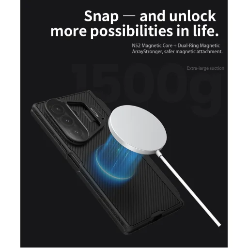  Samsung Galaxy Z Fold 7 Fekete Nillkin CamShield Pro Magnetic Pen Slot (Átlátszó Lencse) tok - 4