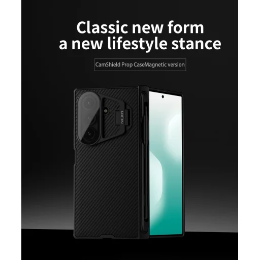  Samsung Galaxy Z Fold 7 Fekete Nillkin CamShield Pro Magnetic Pen Slot (Átlátszó Lencse) tok - 6
