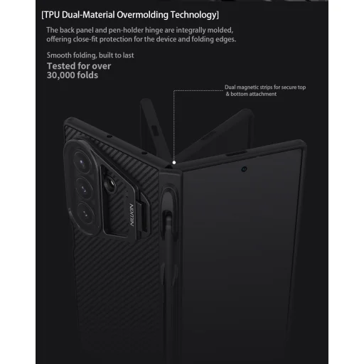  Samsung Galaxy Z Fold 7 Fekete Nillkin CamShield Pro Magnetic Pen Slot (Átlátszó Lencse) tok - 7