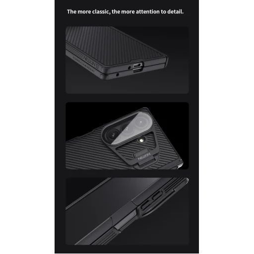  Samsung Galaxy Z Fold 7 Fekete Nillkin CamShield Pro Magnetic Pen Slot (Átlátszó Lencse) tok - 8