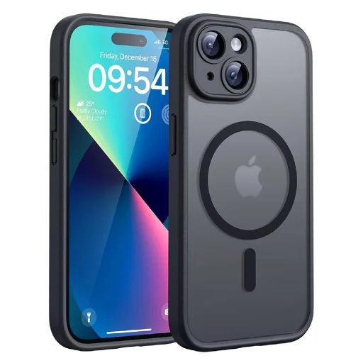 iPhone 15 MagSafe tok - Techsuit - PureFrost - Fagyos fekete. - 1