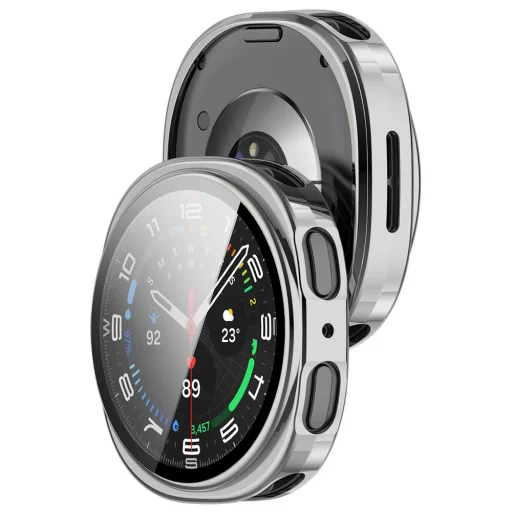 Samsung Galaxy Watch8 40mm - Techsuit - Defense360 Pro + Képernyővédő - Ezüst tok - 3