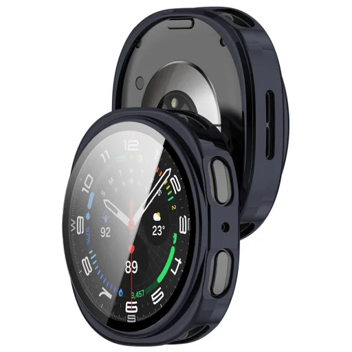 Samsung Galaxy Watch8 44mm - Techsuit - Defense360 Pro + Képernyővédő - Oxford Kék tok - 3