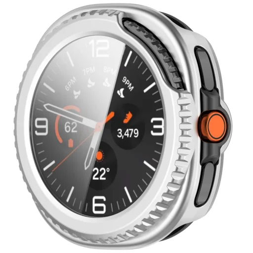 Samsung Galaxy Watch8 Classic/Ultra 2 - Techsuit - Defense360 Pro + Képernyővédő - Ezüst tok - 2