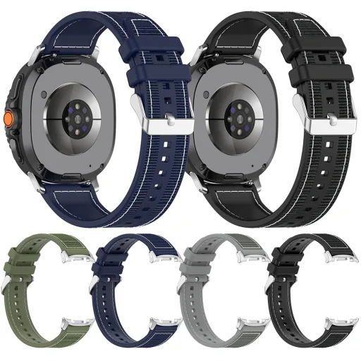 Samsung Galaxy Watch8 40mm/Watch8 44mm/Watch8 Classic/Ultra 2 - Techsuit szíj (W051) - Szürke. - 6