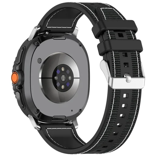 Samsung Galaxy Watch8 40mm/Watch8 44mm/Watch8 Classic/Ultra 2 - Techsuit - Óraszíj (W051) - Fekete. - 1