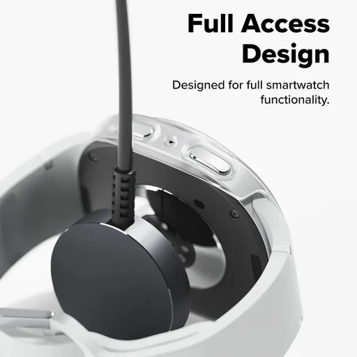 Ringke - Slim + Képernyővédő - Samsung Galaxy Watch8 Classic - Alpine Clear tok - 4