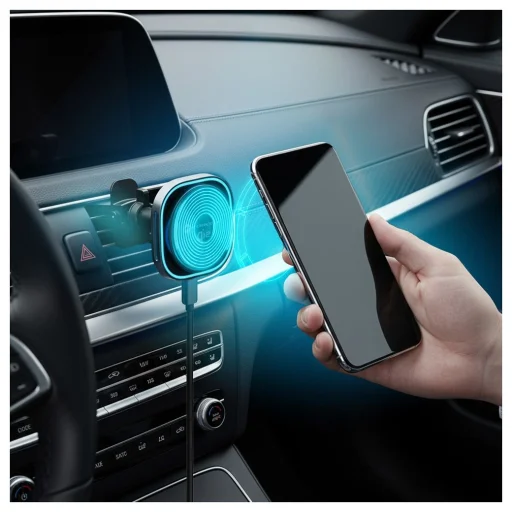 FORCELL F-GRIP Air Mag (F-07) mágneses autós tartó szellőzőhöz vezetéknélküli töltéssel kompatibilis MagSafe Qi2 15W szürke - 19