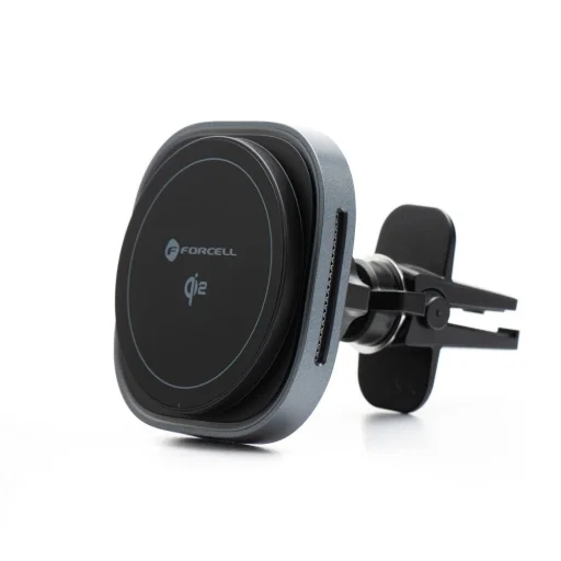 FORCELL F-GRIP Air Mag (F-07) mágneses autós tartó szellőzőhöz vezetéknélküli töltéssel kompatibilis MagSafe Qi2 15W szürke - 3