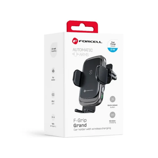 FORCELL F-GRIP Grand (F-24) vezeték nélküli töltő tartó 15W ezüst - 3