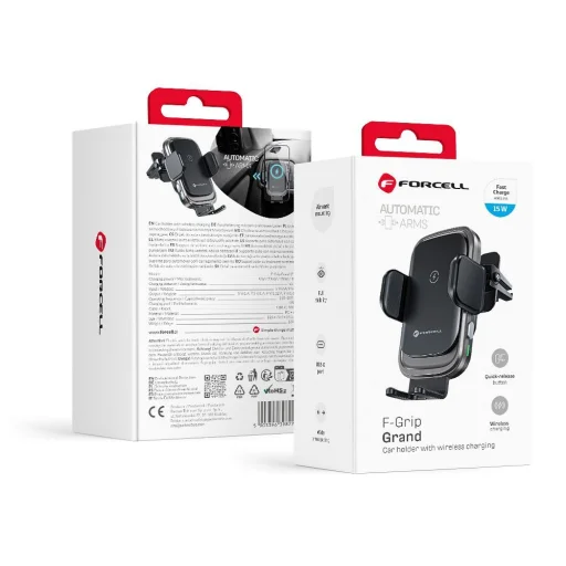FORCELL F-GRIP Grand (F-24) vezeték nélküli töltő tartó 15W ezüst - 1