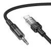 Cable AUX Jack 3,5 mm USB C-re Hoco 1,2 m UPA27 fekete thumbnail