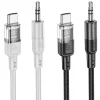 Cable AUX Jack 3,5 mm USB C-re Hoco 1,2 m UPA27 fekete thumbnail
