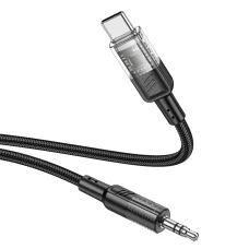 Cable AUX Jack 3,5 mm USB C-re Hoco 1,2 m UPA27 fekete