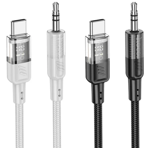 Cable AUX Jack 3,5 mm USB C-re Hoco 1,2 m UPA27 fekete - 4