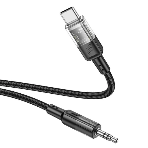 Cable AUX Jack 3,5 mm USB C-re Hoco 1,2 m UPA27 fekete - 1