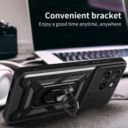 Techsuit - CamShield Sorozat - Motorola Edge 50 - Fekete tok - 4