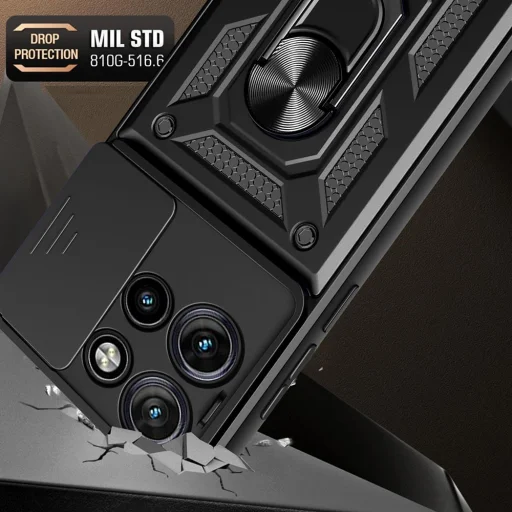 Techsuit - CamShield Sorozat - Motorola Edge 50 - Fekete tok - 5