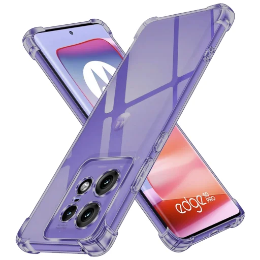 Motorola Edge 50 Pro - Ütésálló Átlátszó Szilikon Tok - Füstfekete (Techsuit) tok - 1